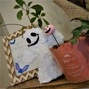 笠岡美容室Gratia(グラーティア)。　お店がハロウィン使用に。